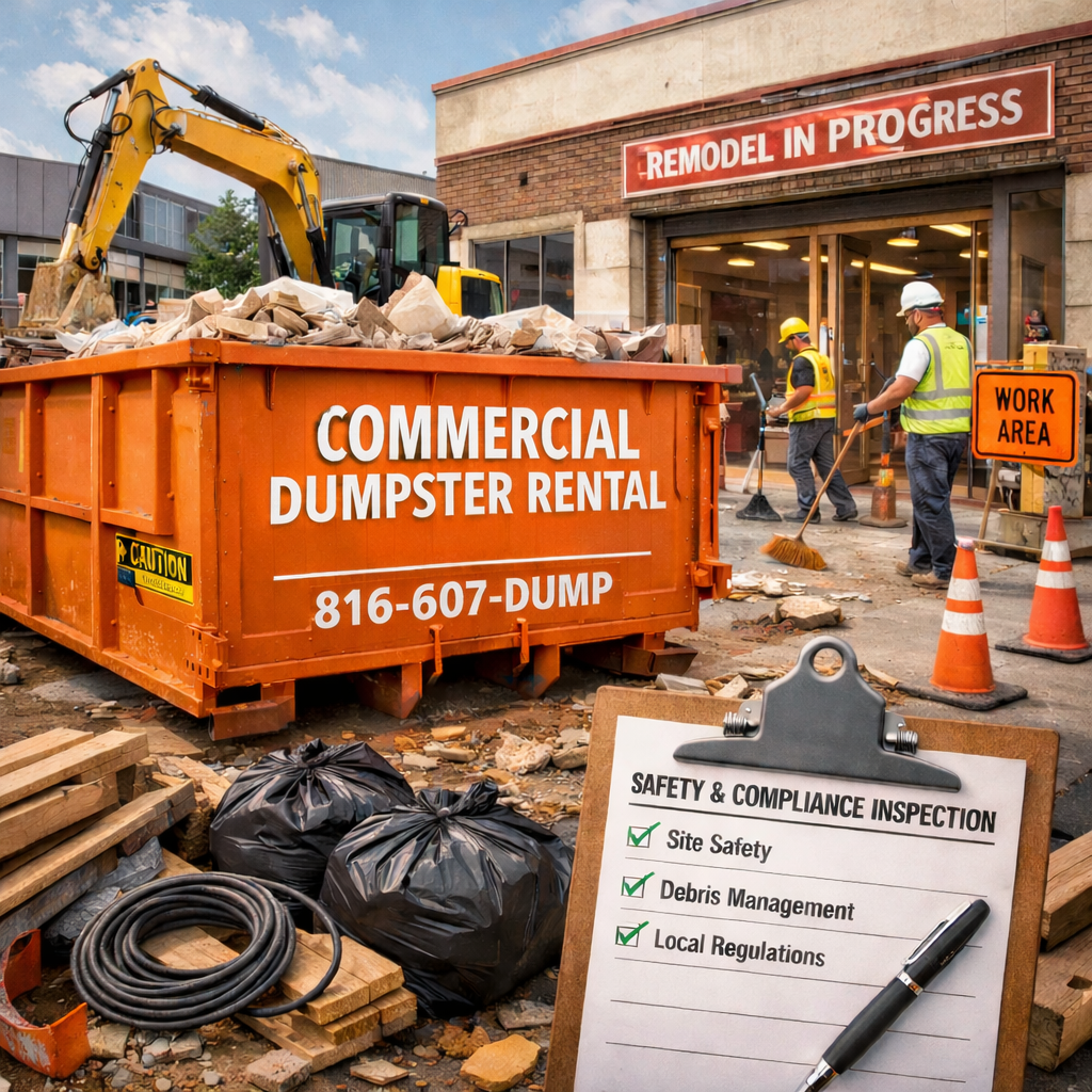 Commercial dumpster rental Kansas City roll off dumpster container for business waste