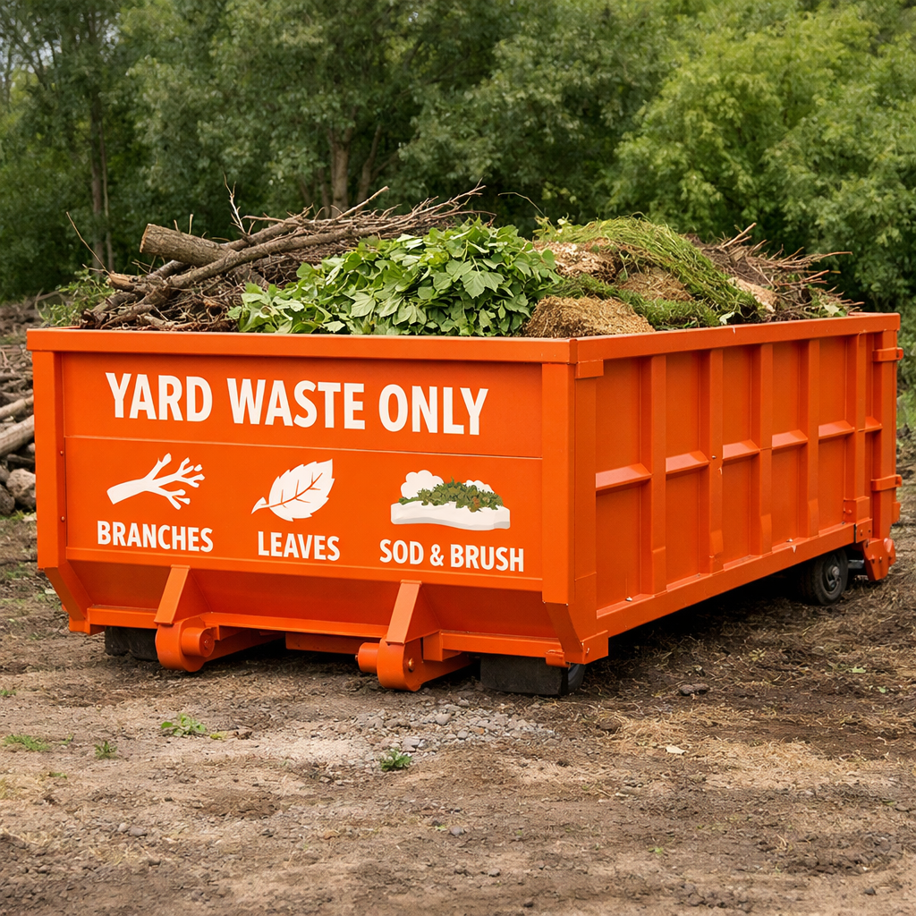Yard waste dumpster rental Kansas City roll off dumpster container for landscaping debris